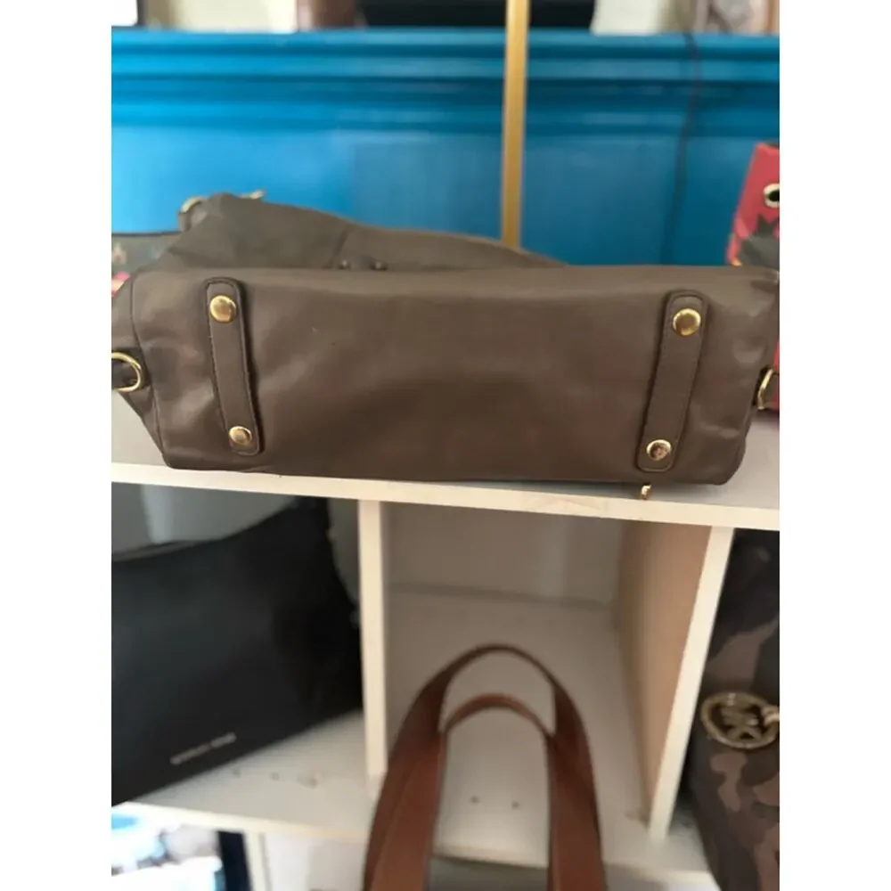 Coach Ashley Leather Satchel Bag metallic